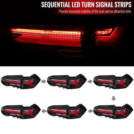 Spec-D Tuning LED TAIL LIGHTS WITH SEQUENTIAL TURN SIGNAL, 2PK LT-RAV419BKLED-SQ-TM